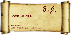 Back Judit névjegykártya